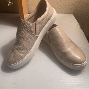 Aldo Champagne Faux-skin rubber sole slip ons